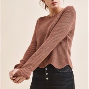 NWOT - Dynamite - Knit Sweater with Scallop Detail